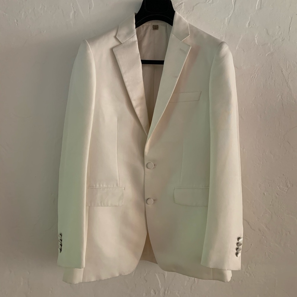 Burberry 100% Silk White Tuxedo Jacket